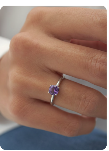 anillo compromiso matrimonio safiro morado